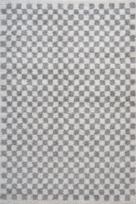The Rugs Moodi Shaggy Grey Mulberry Rug Runner Tartan Thick High Pile For Living Rooms, Bedrooms, Hallways, Kitchens - image 1