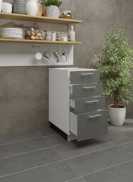 Jd Greta Adjustable Legs Kitchen Drawer Unit 400mm Storage Cabinet With Door Shelf 40Cm - Grey Matt With Worktop - thumbnail 3
