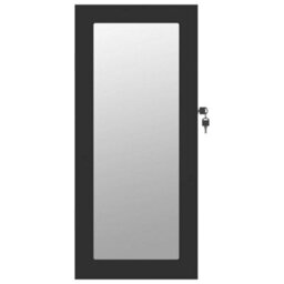 Vidaxl Mirror Jewellery Cabinet Wall Mounted Black 30X8.5X67 Cm - thumbnail 4