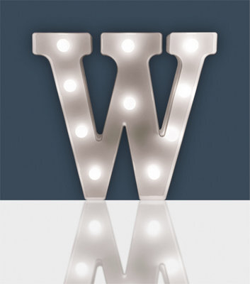 St Helens Home And Garden Battery Operated 3D Led Letter W Light - image 1