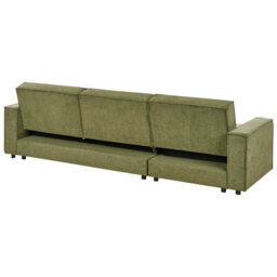 Beliani Corner Sofa Bed 3 Seater Romedal Ii Fabric Dark Green Right Hand - thumbnail 6