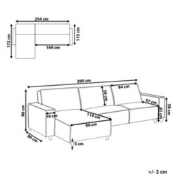 Beliani Corner Sofa Bed 3 Seater Romedal Ii Fabric Dark Green Right Hand - thumbnail 3