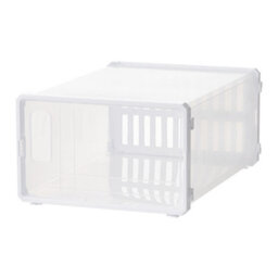 Thehotsale 12Pcs Dustproof Plastic Shoe Storage Box Stackable Rectangular Shoe Box In White - thumbnail 3