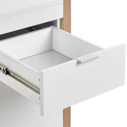 Beliani Minimalist White Desk 110 X 50 Cm With Drawer And Hidden Cabinet - thumbnail 8