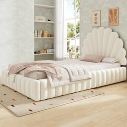 Single Ottoman Storage Bed With Shell-Shaped Headboard And Hydraulic Storage - thumbnail 4