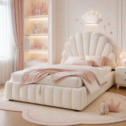 Single Ottoman Storage Bed With Shell-Shaped Headboard And Hydraulic Storage - thumbnail 3