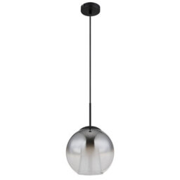 Luminosa Lighting Luminosa Barry 25Cm Dome Pendant Ceiling Light Matt Black Ball Smoke Glass Shade 1X E27 - thumbnail 2