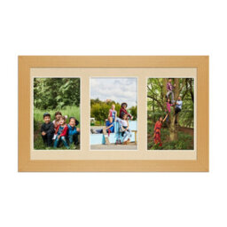AK Frames 40X20Cm Country Pine Modern Multi Photo Frame With Ivory Mount - Holds 3 Apertures (3X) 6X4 Photos