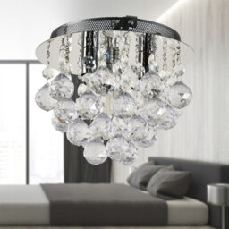 First Choice Lighting Set Of 2 Myriad - Jewelled Droplet Chrome Flush Ceiling Lights - thumbnail 7
