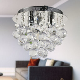 First Choice Lighting Set Of 2 Myriad - Jewelled Droplet Chrome Flush Ceiling Lights - thumbnail 6