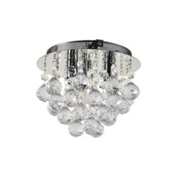 First Choice Lighting Set Of 2 Myriad - Jewelled Droplet Chrome Flush Ceiling Lights - thumbnail 2