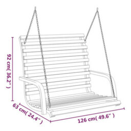 Walplus Swing Bench Solid Bent Wood With Teak Finish 126X63X92 Cm - thumbnail 6