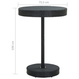 Berkfield 5 Piece Garden Bar Set With Cushions Poly Rattan Black - thumbnail 9