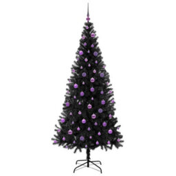 Vidaxl Christmas Tree With 300 Leds With Stand Black 210 Cm Pvc - thumbnail 4