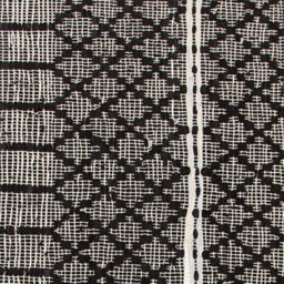 Beliani Hand-Loomed Leather And Cotton Chevron Rug 140 X 200 Cm - Black Beige - thumbnail 3