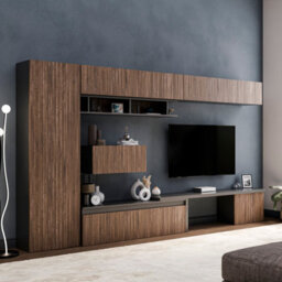 Decorotika Cardiff Moduler Modern Tv Unit Wall Mount Customizable Layout Black Alina - thumbnail 3