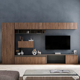 Decorotika Cardiff Moduler Modern Tv Unit Wall Mount Customizable Layout Black Alina - thumbnail 1
