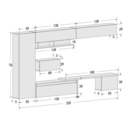 Decorotika Cardiff Moduler Modern Tv Unit Wall Mount Customizable Layout Black Alina - thumbnail 6