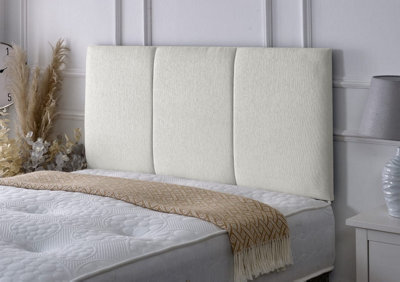 Slumbre Alton Chenille Headboard - 2Ft6 Small Single - Ivory Chenille