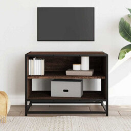 Berkfield Tv Cabinet Brown Oak 61X40X46 Cm Engineered Wood And Metal - thumbnail 3