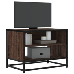 Berkfield Tv Cabinet Brown Oak 61X40X46 Cm Engineered Wood And Metal