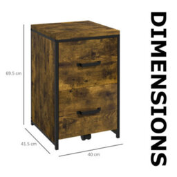 FURNOLD Industrial 2 Drawer Portable Rolling Filing Cabinet - thumbnail 6