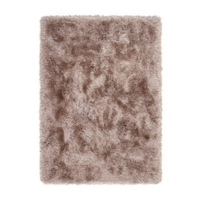 Mink Shaggy Rug, Anti-Shed Plain Rug, Luxurious Modern Rug For Bedroom, Living Room, & Dining Room-120Cm X 170Cm - image 1