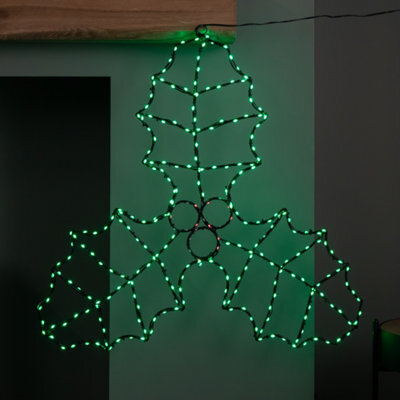 Samuel Alexander 64Cm Light Up Flexibrights Christmas Holly And Berries Decoration With 268 Green & Red Leds - image 1