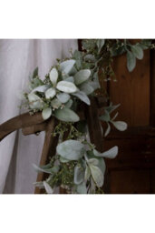 Winter Garland With Lamb's Ear Wax Flowers Decor - thumbnail 4