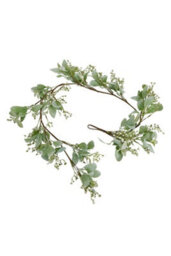 Winter Garland With Lamb's Ear Wax Flowers Decor - thumbnail 1
