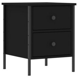 Berkfield Bedside Cabinet Black 40X42X50 Cm Engineered Wood - thumbnail 2