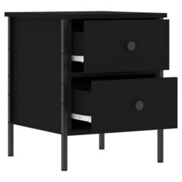 Berkfield Bedside Cabinet Black 40X42X50 Cm Engineered Wood - thumbnail 6