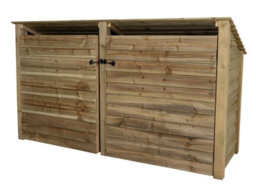 Arbor Garden Solutions Wooden Log Store (Roof Sloping Back) With Door W-227Cm, H-126Cm, D-88Cm - Natural (Light Green) Finish - thumbnail 4