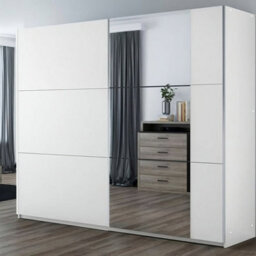 Arte Bastia 200Cm Sliding Door Wardrobe In White Matt - Clean Lines With Functional Flair - thumbnail 1