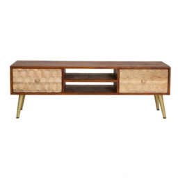 Lexus Mango Wood 2 Drawer & Middle Shelves Large Plasma Tv Media Unit - thumbnail 9
