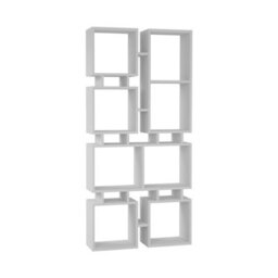 Decortie Rail Modern Tall Bookcase Display Unit Anthracite Grey Freestanding Asymmetric Storage White Height 167Cm - thumbnail 2