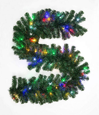 Snowtime Shatchi 55Cm Pre-Lit Green Christmas Wreath Alaskan Pine With 30 Multicolour Leds - image 1