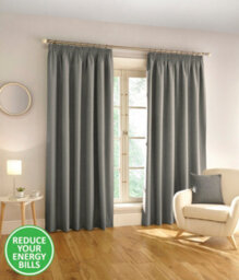 Enhanced Living 100% Blackout Thermal Grey Linen Look Tape Top Curtains   Pair 66 X 90 Inch (168X229Cm) - thumbnail 4