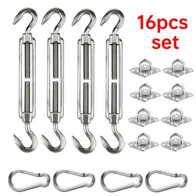 44Pcs Stainless Steel Sun Shade Sail Fixing Fitting Kit - image 1