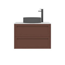 Royal Bathrooms Royal Bathroom Elmore 800mm Terracotta Clay Wall Mounted Countertop Bathroom Vanity Unit 2 Drawer With Art Round Basin - thumbnail 7