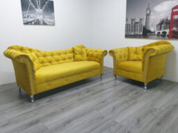 Stratus Interiors Stella Curved Arm Sofa Chaise Lounge Velvet Baroque Style - 3 Seater Plus 2 Seater Set - thumbnail 6