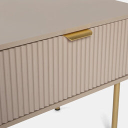Ohs Ribbed Coffee Table With Drawer Engineered Wood Shelf Storage Home Decor, Natural - thumbnail 6
