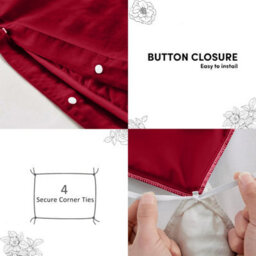 Aspire Homeware Plain Duvet Cover Set Soft Microfibre, Burgundy, Single (L)200Cm X (W)135Cm - thumbnail 4