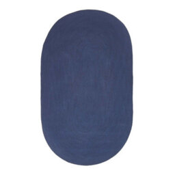 Homescapes Navy Handmade Woven Braided Oval Rug, 50 X 80 Cm - thumbnail 2