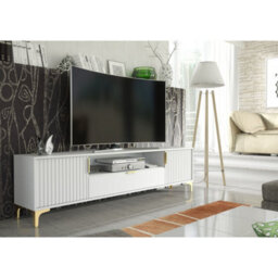 Tv Unit Tide Crest 200Cm - White & Gold - thumbnail 8