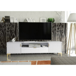 Tv Unit Tide Crest 200Cm - White & Gold - thumbnail 4