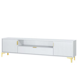Tv Unit Tide Crest 200Cm - White & Gold - thumbnail 9