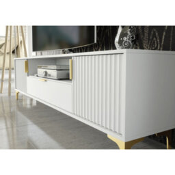 Tv Unit Tide Crest 200Cm - White & Gold - thumbnail 3
