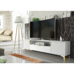 Tv Unit Tide Crest 200Cm - White & Gold - thumbnail 2