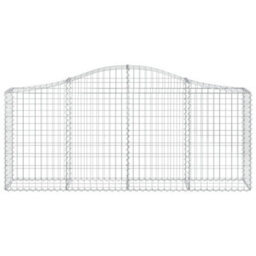 Berkfield Durable Arched Gabion Baskets 7 Pcs 200X30X80/100 Cm Galvanised Iron - thumbnail 4